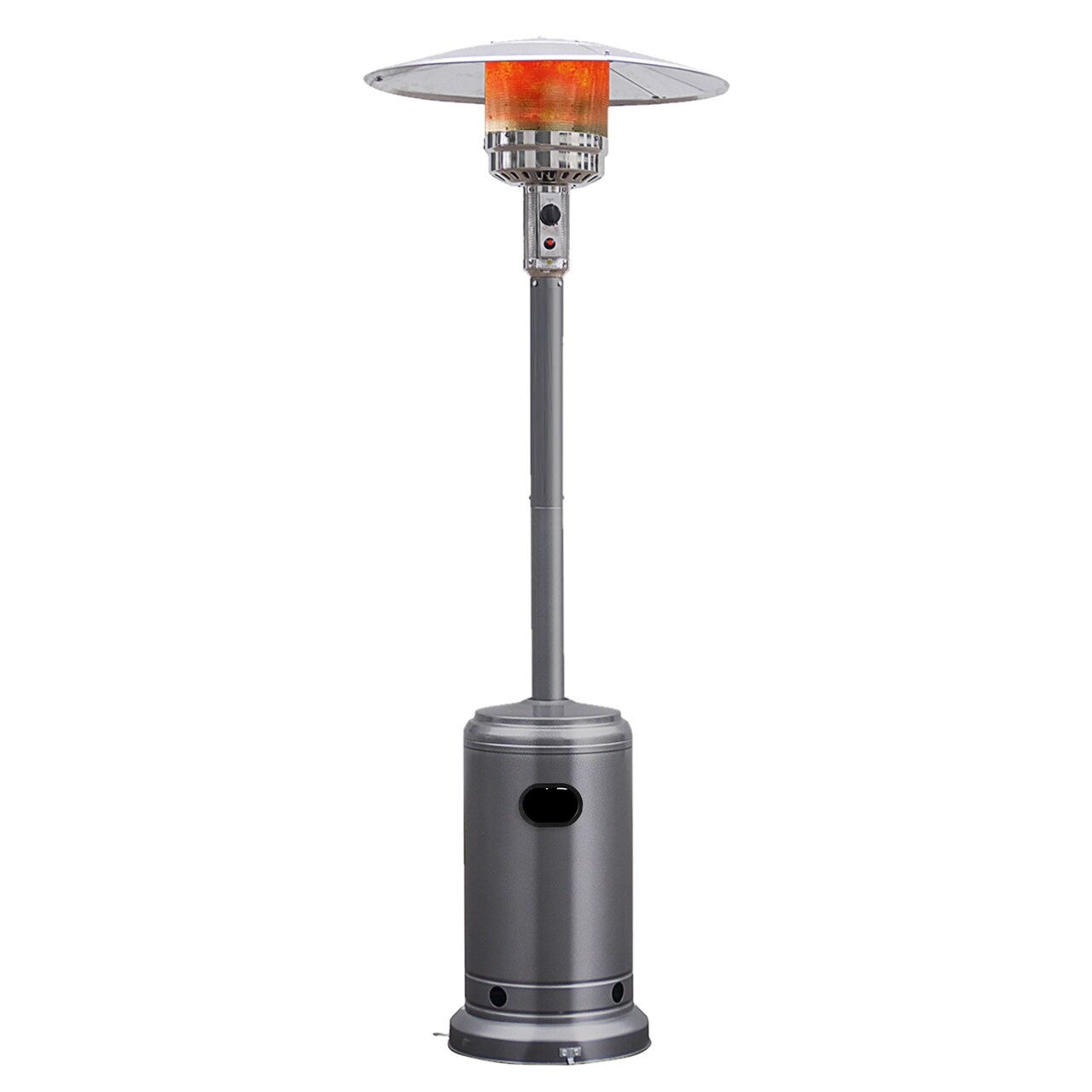 Costway 50000 BTU Propane Patio Heater Standing Steel with Wheels Grey/Black/Silver